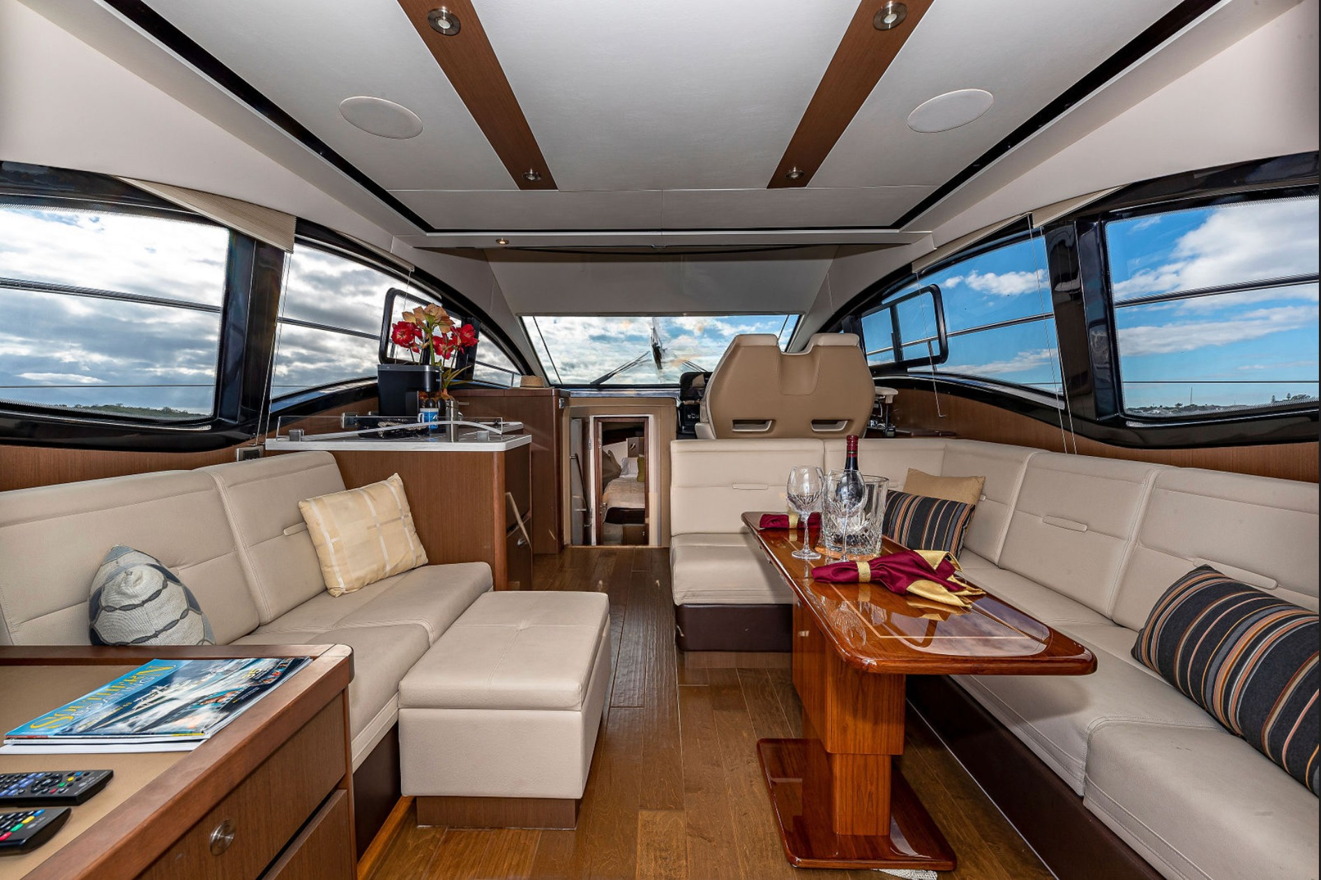 Luxury yacht interior salon